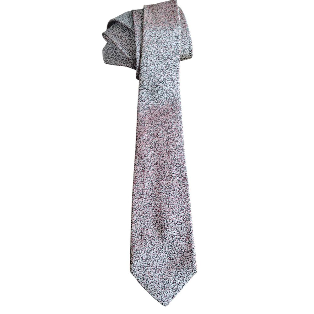 Vintage Gianni Versace Silk Necktie Italy Textured Micro Pattern Designer Tie